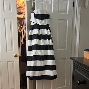 English Factory Black and White Striped Midi Dress